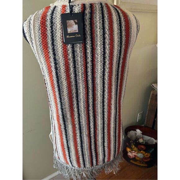 Massimo Dutti Fashion Boho Fringed Striped Yarn Shirt Women S NWT - Picture 5 of 11